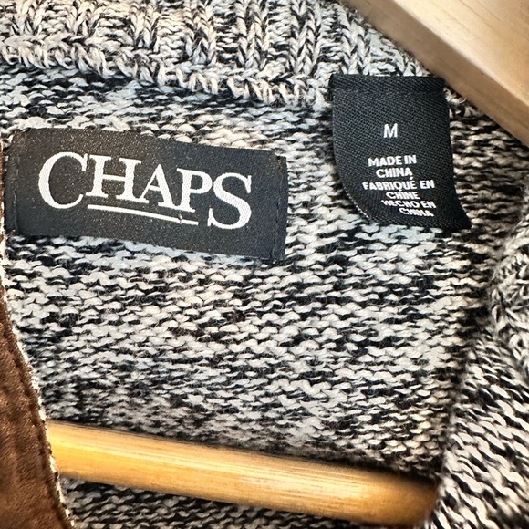 Chaps Sweater Mens Med Red & Gray Pullover Henley Mock Neck - Picture 15 of 15